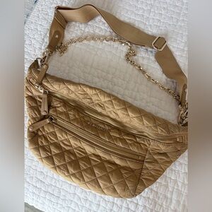 MZ Wallace Quilted Crossbody Belt Bag in Tan